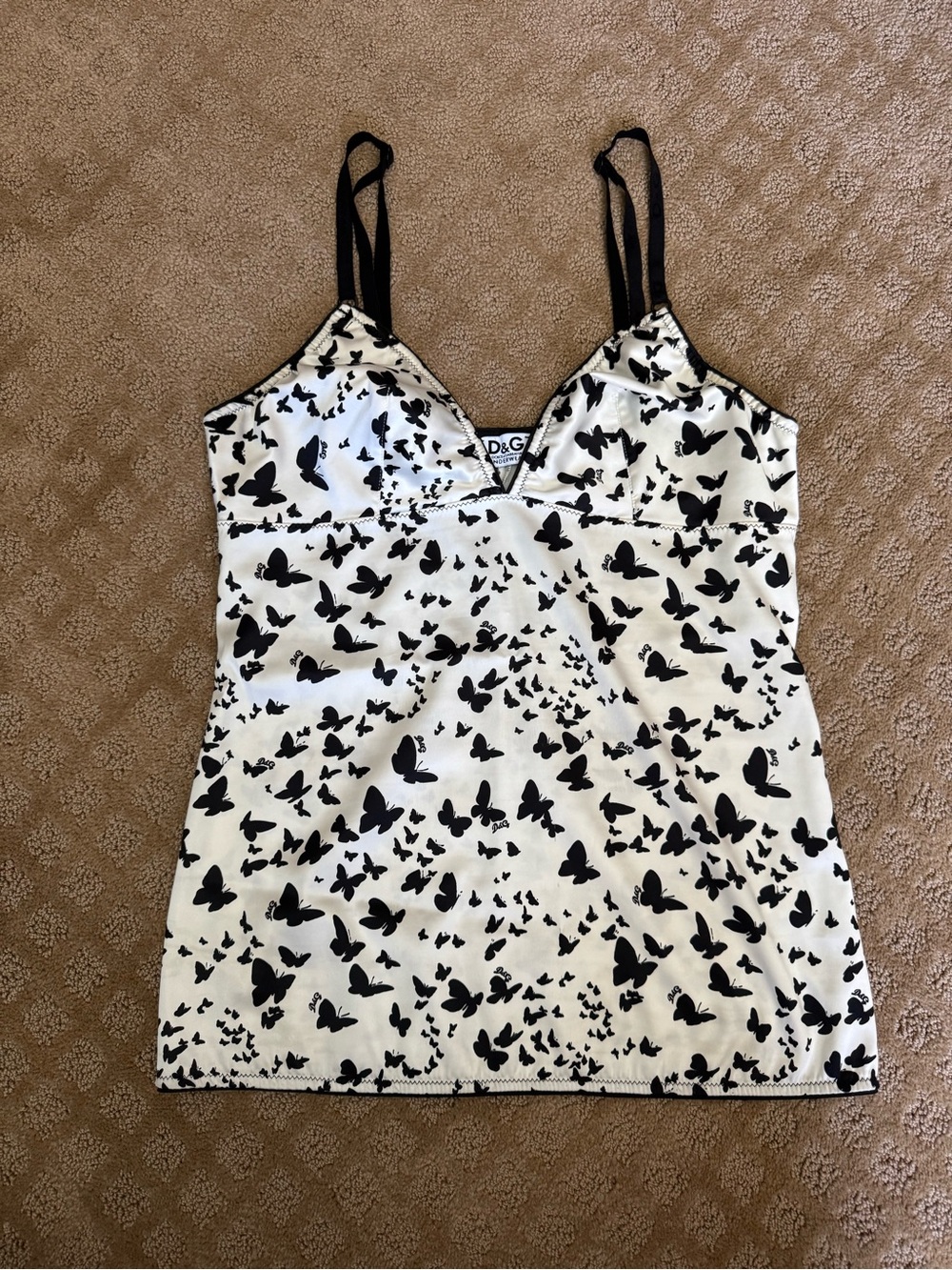 D&G Black and White Butterfly Cami